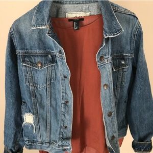 Abercrombie distressed denim jean jacket